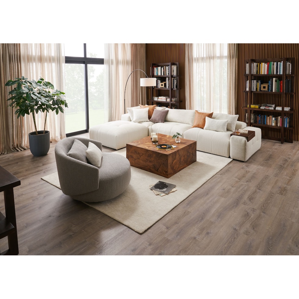 bliss white sectional   