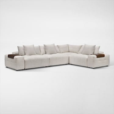 Bliss 6-Piece Sectional and 2 Floating Armrests with Tray Tables