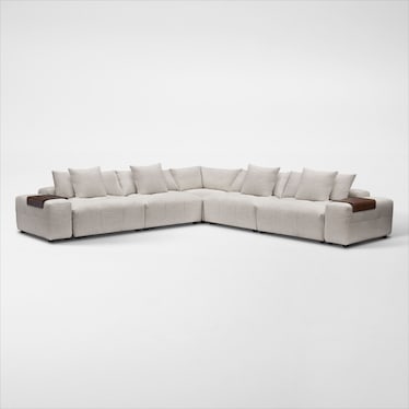 Bliss 7-Piece Sectional and 2 Floating Armrests with Tray Tables