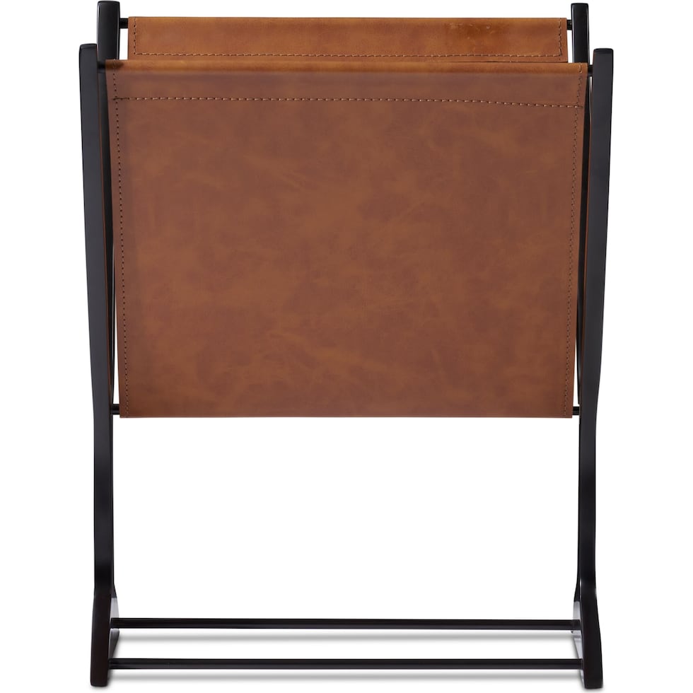 blocks brown faux leather black accent chest   