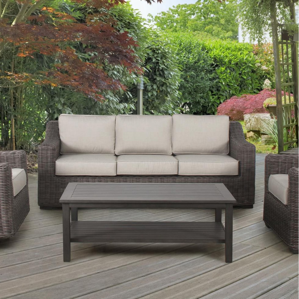 bloomington dark brown outdoor coffee table   