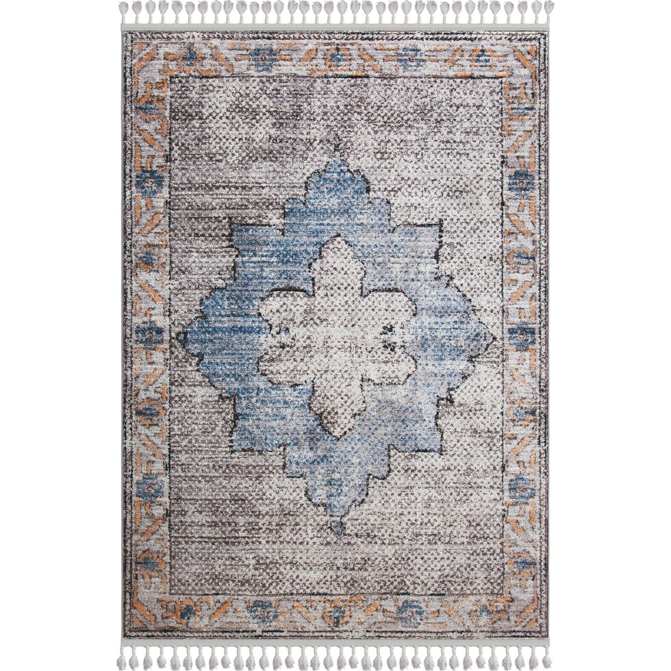 blue and brown rug   