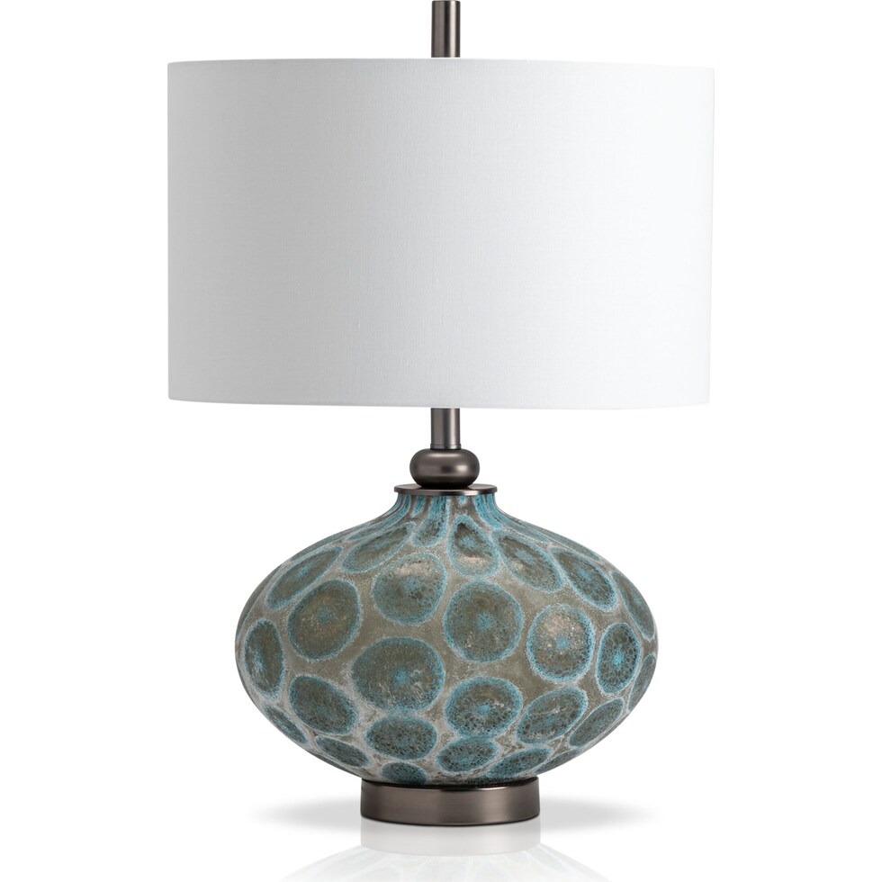 blue glass blue table lamp   