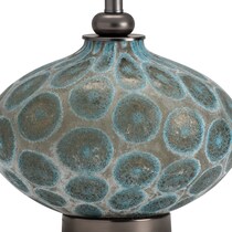 blue glass blue table lamp   