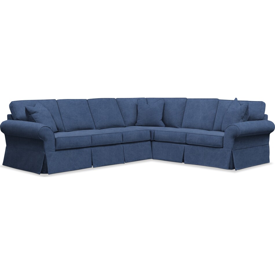 blue  pc sectional with left facing sofa slipcover only   