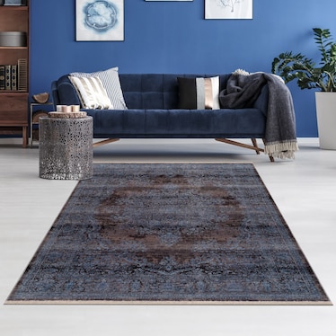 Midsummer Area Rug - Blue/Brown