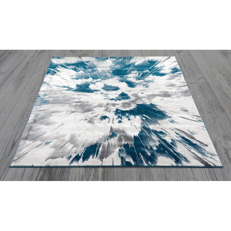 blue white area rug  x    