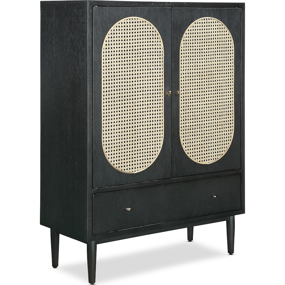 bobby berk dining black bar cabinet   