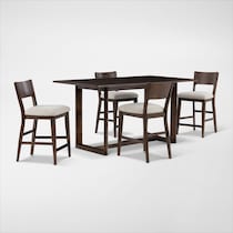 boca dining dark brown  pc counter height dining room   