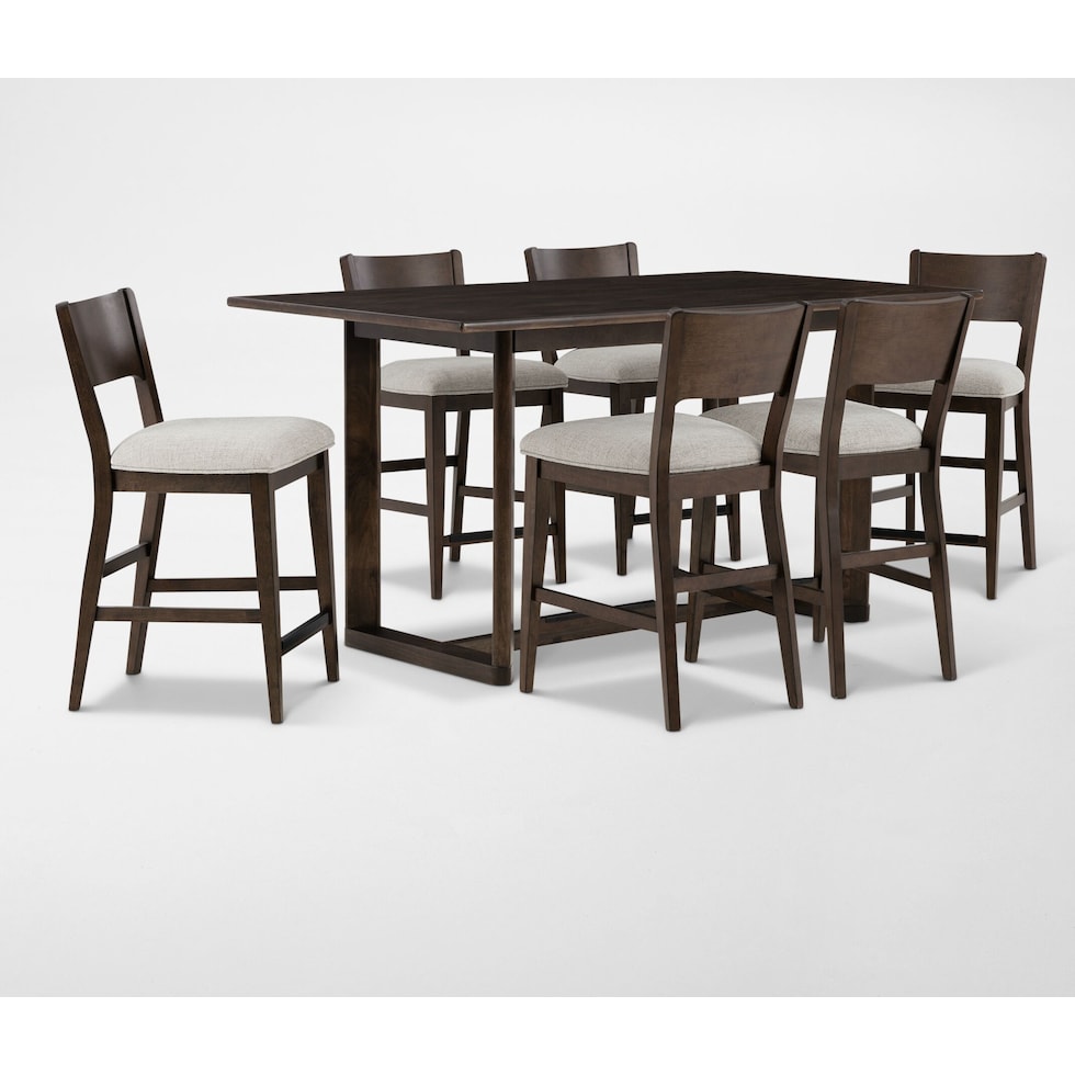 boca dining dark brown  pc counter height dining room   