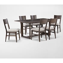 boca dining dark brown  pc dining room   