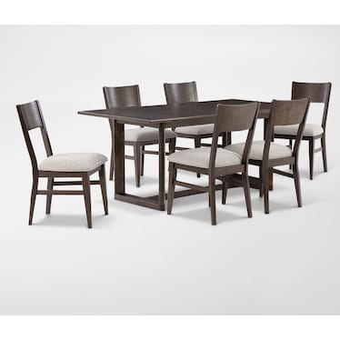 Boca Solid Wood Dining Table and 6 Dining Chairs