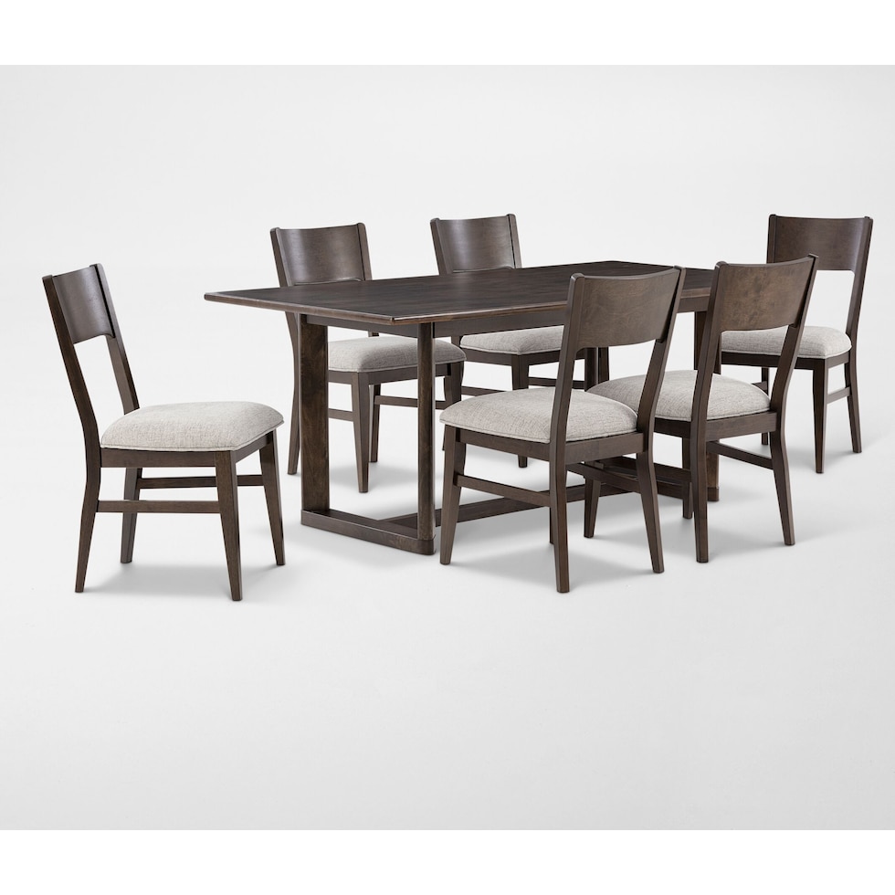 boca dining dark brown  pc dining room   