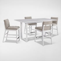 boca dining white  pc counter height dining room   
