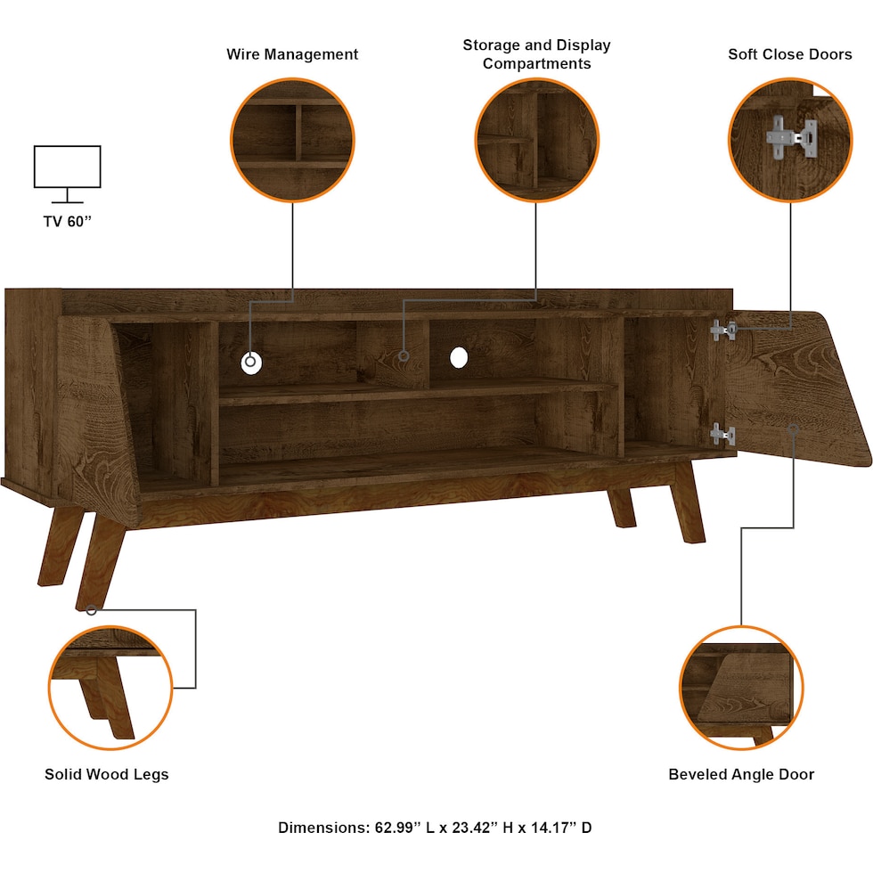 bogardus dark brown tv stand   