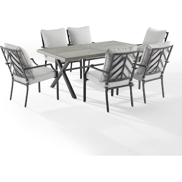 Boise Outdoor Dining Table and 6 Dining Chairs