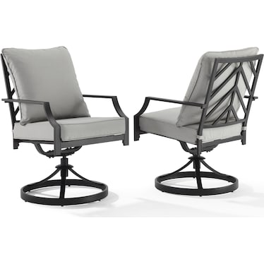 Boise Outdoor Set of 2 Swivel Dining Chairs