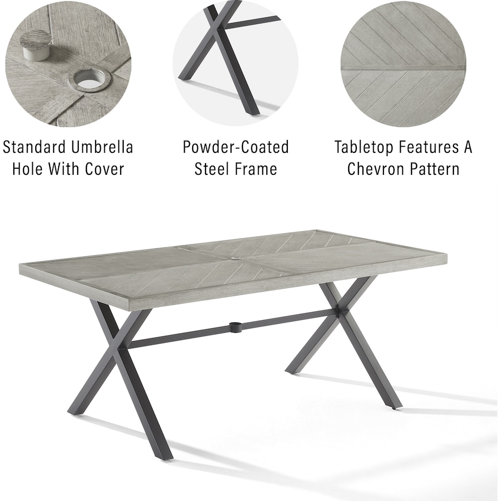 boise gray outdoor dining table   