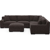 bondi white  pc sectional and ottoman   