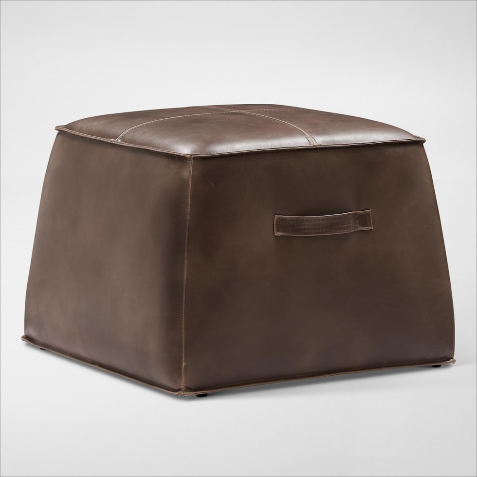boston dark brown ottoman   