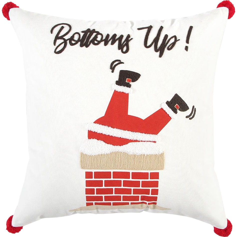 bottoms up! ivory pillow   