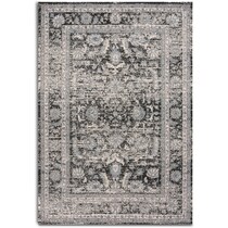 bound gray and black area rug ' x '   