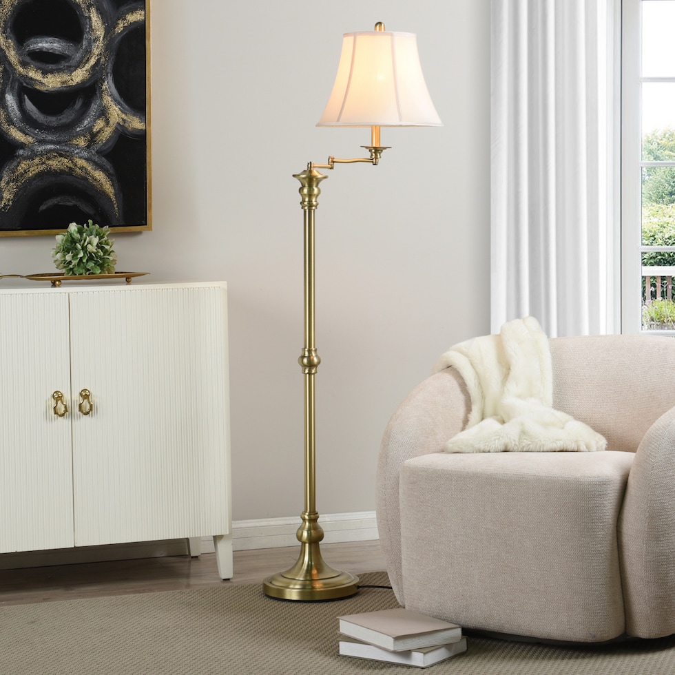 bourgault gold floor lamp   