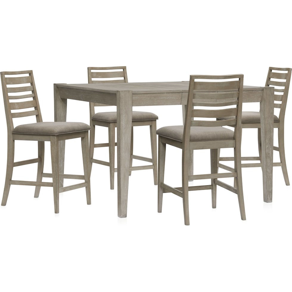 bowen gray  pc counter height dining room   