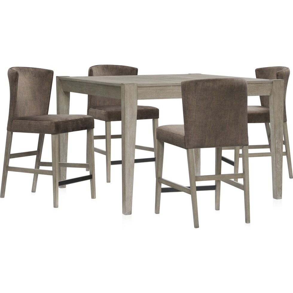 bowen gray  pc counter height dining room   