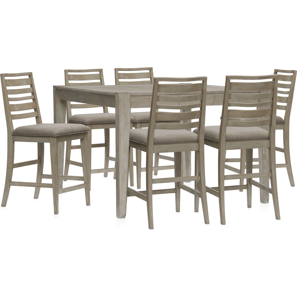 bowen gray  pc counter height dining room   