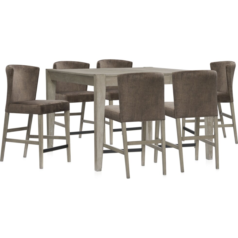 bowen gray  pc counter height dining room   