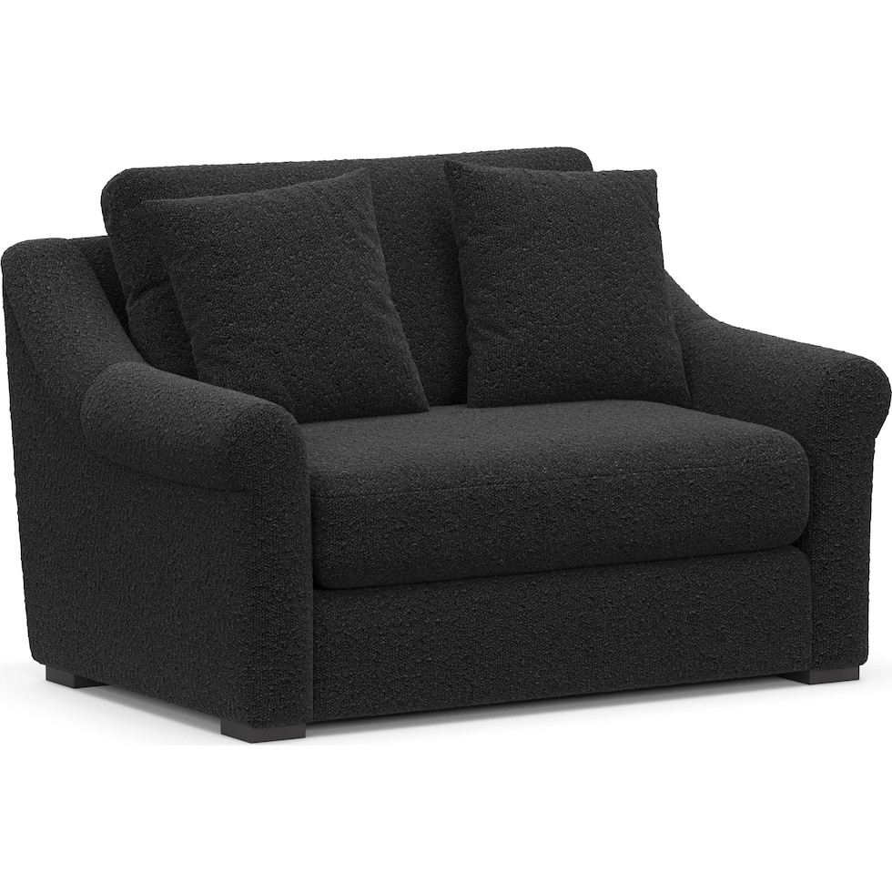 bowery black chair and a half   