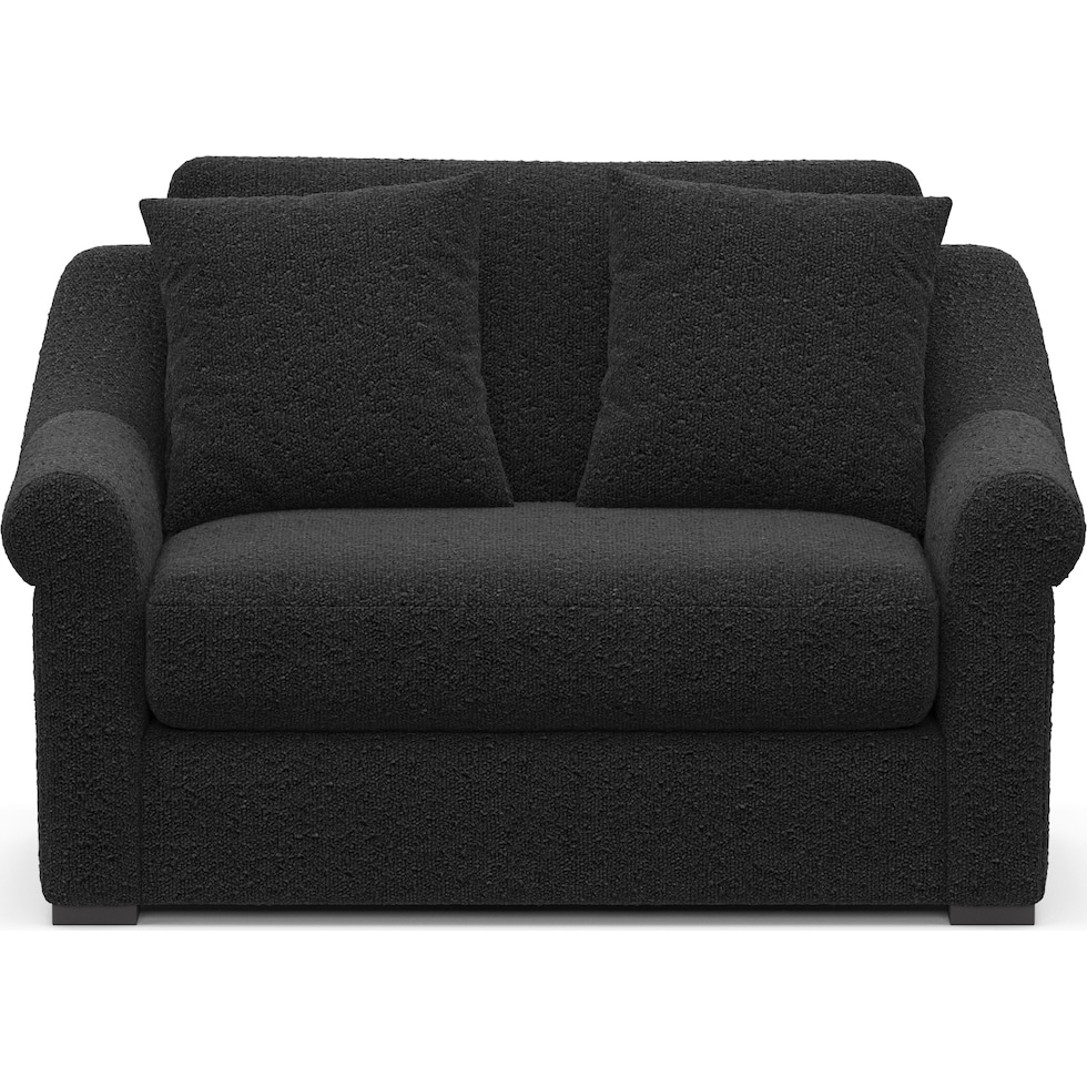 bowery black chair and a half   