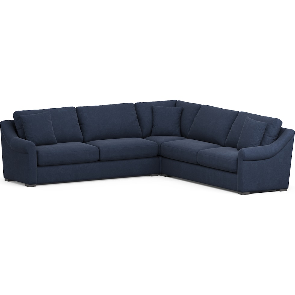 bowery blue  pc sectional   