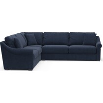 bowery blue sleeper sectional   