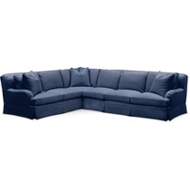 bowery blue sleeper sectional   