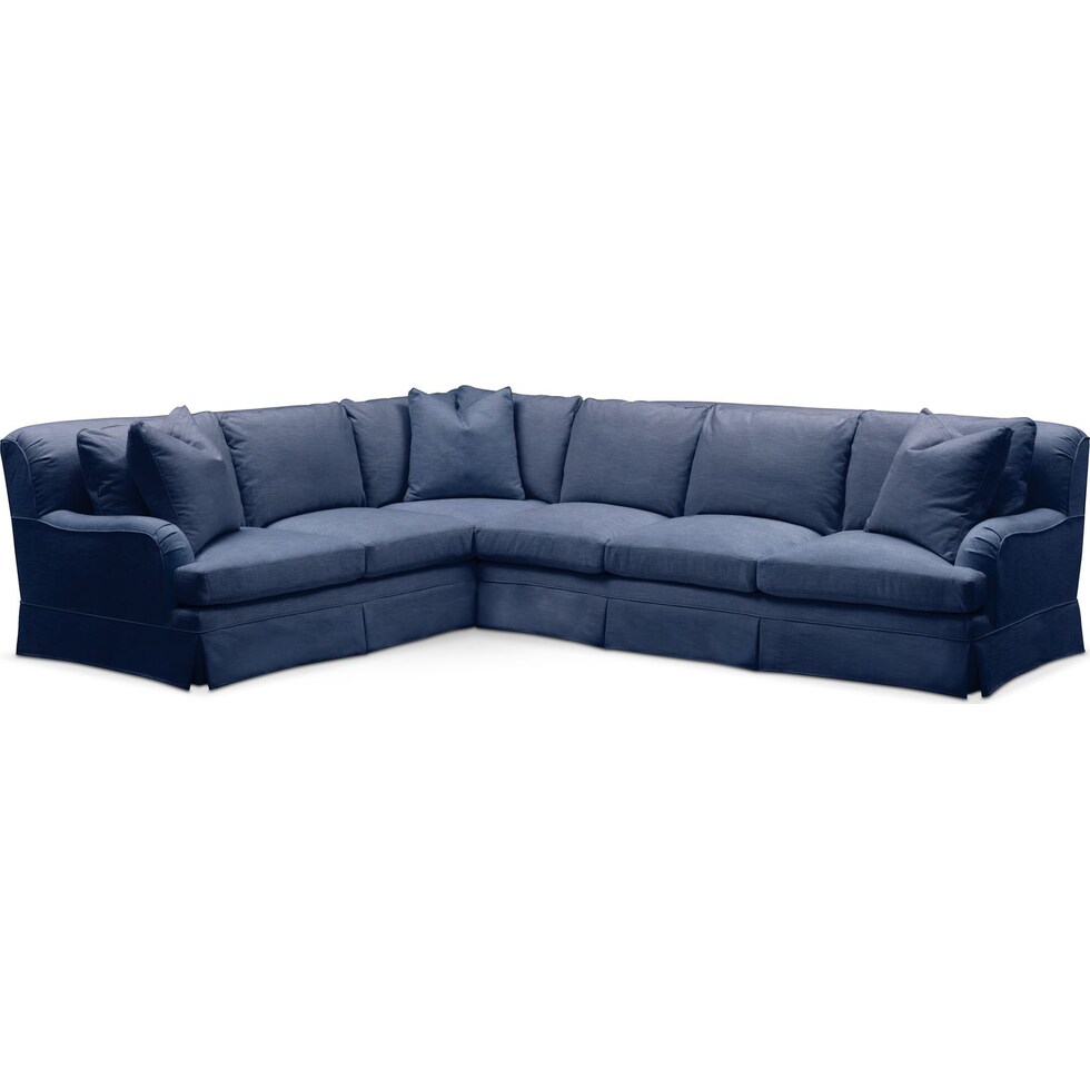 bowery blue sleeper sectional   