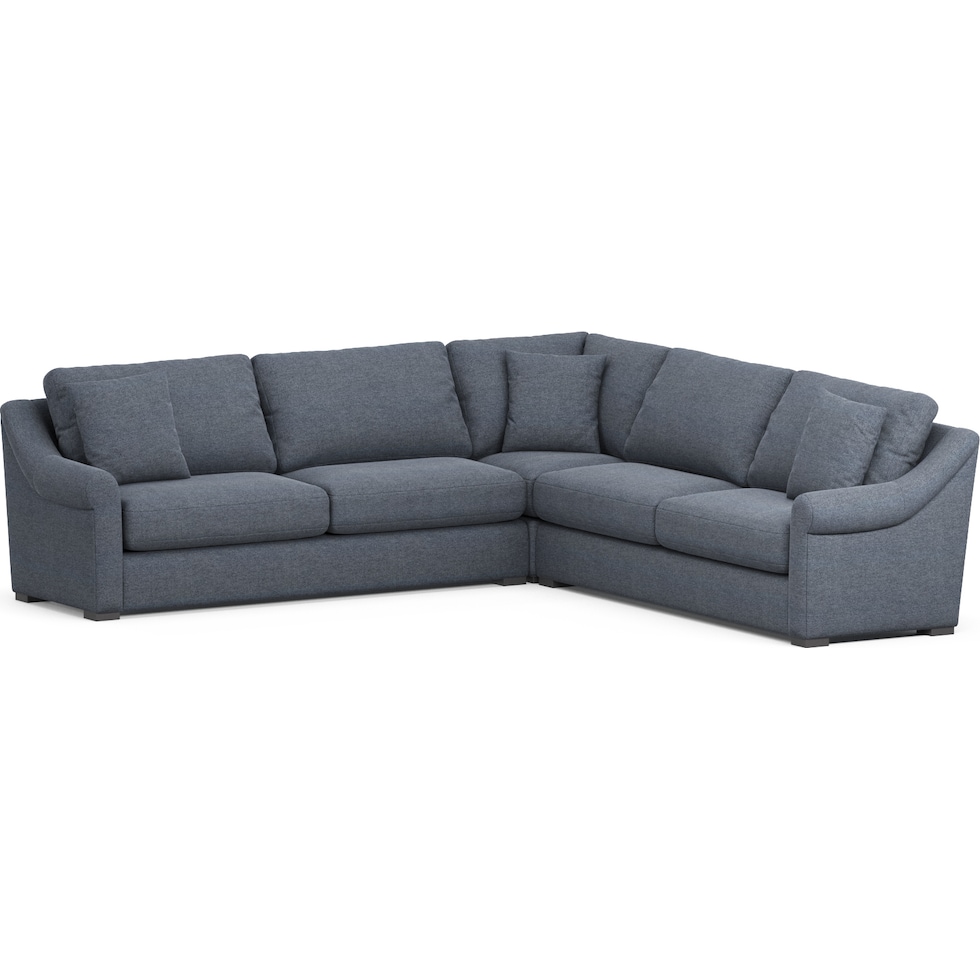 bowery blue sleeper sectional   