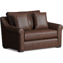 bowery dark brown chair and a half   