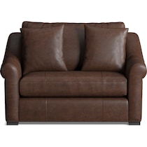 bowery dark brown chair and a half   
