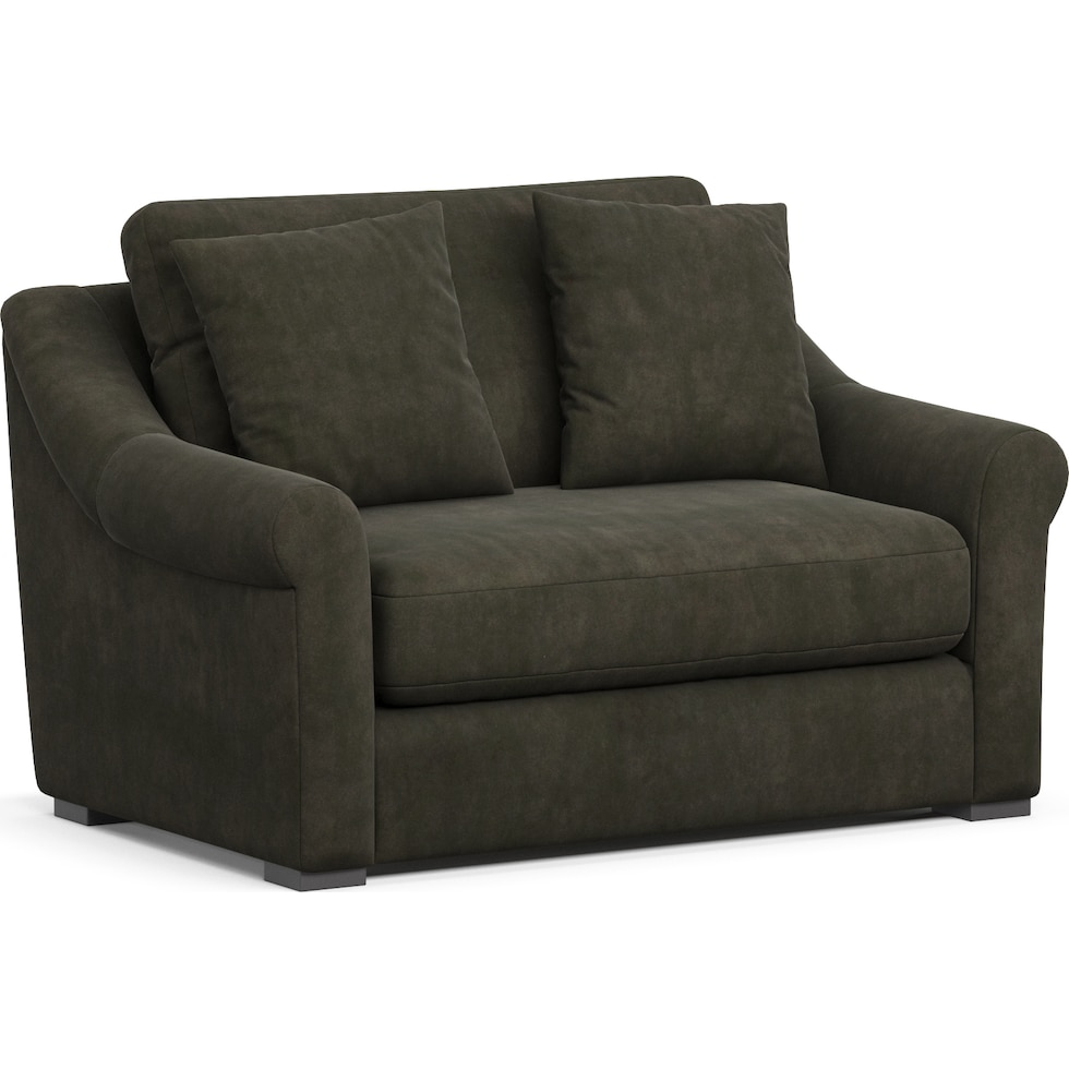 bowery green chair and a half   