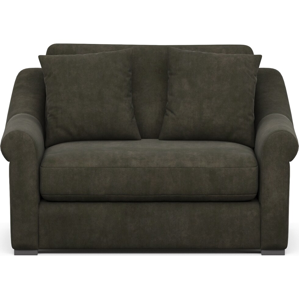 bowery green chair and a half   