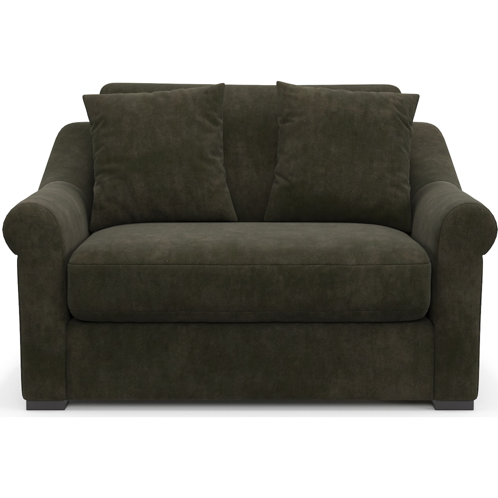 bowery green chair and a half   