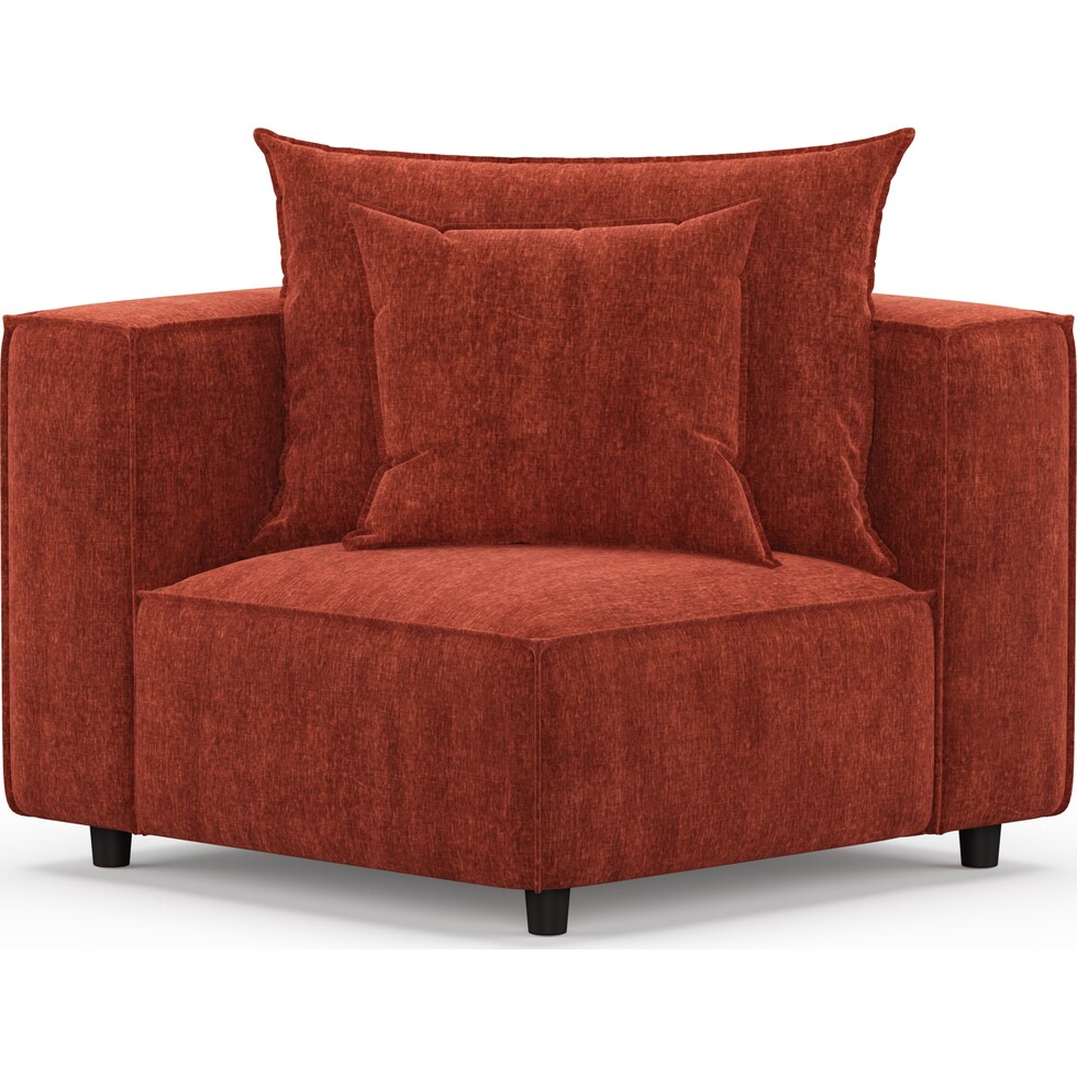 bowery orange right arm facing sofa   
