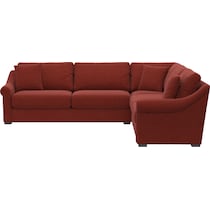 bowery red  pc sectional   