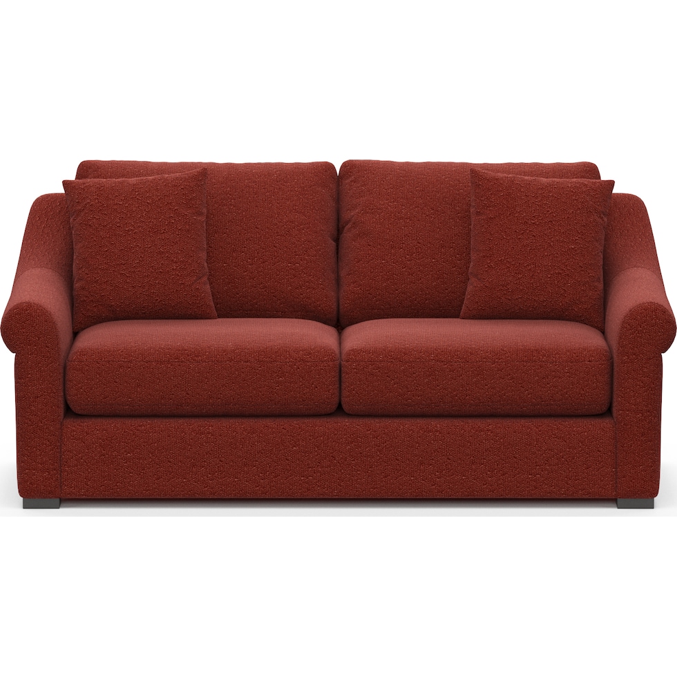 bowery red sofa   