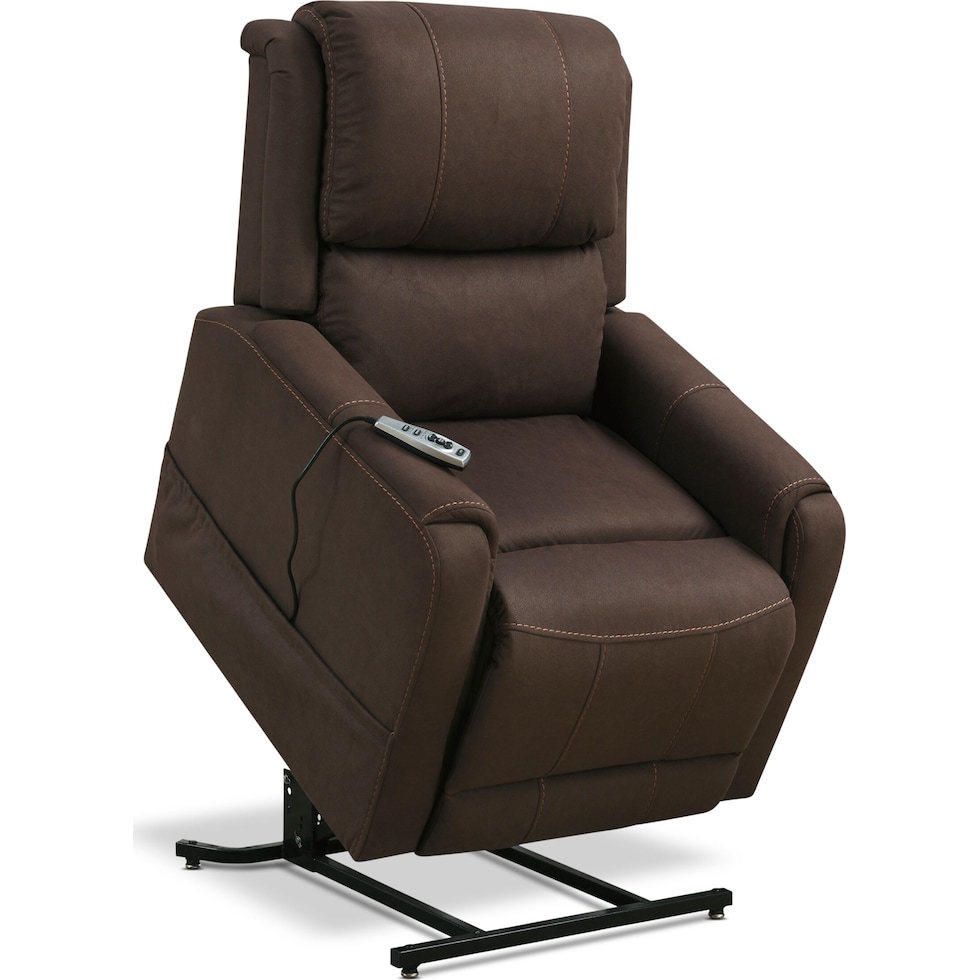 bozeman dark brown power lift recliner   