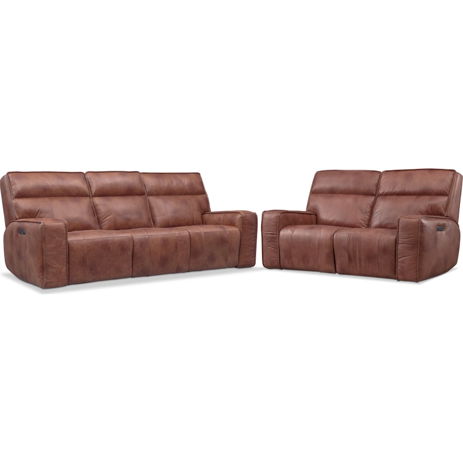 bradley dark brown  pc power reclining living room   