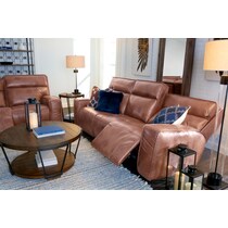 bradley dark brown  pc power reclining living room   