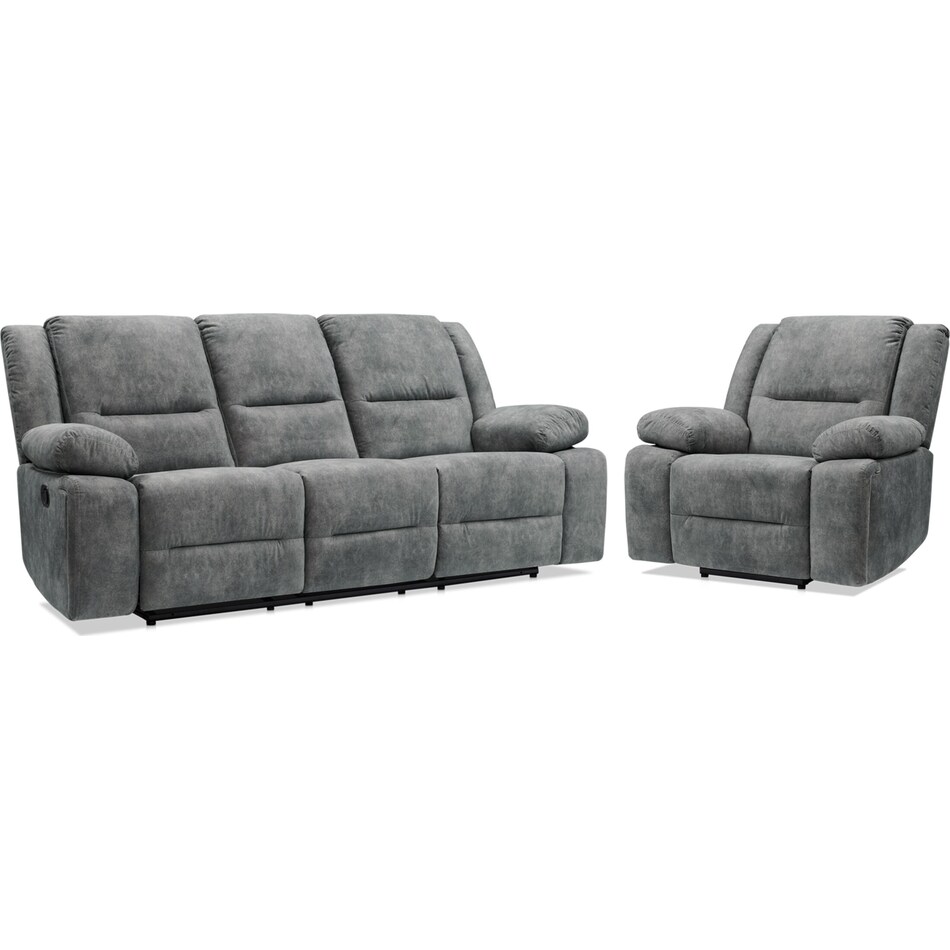 bradshaw gray  pc manual reclining living room   